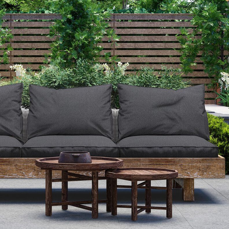 Outdoor Fabric Bouclé Look – blue-black,  image number 6