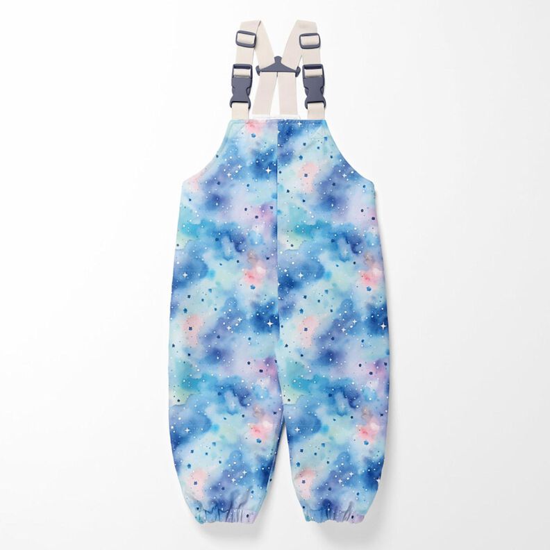 Raincoat Fabric watercolour starry sky Digital Print – ice blue/blue lilac,  image number 7