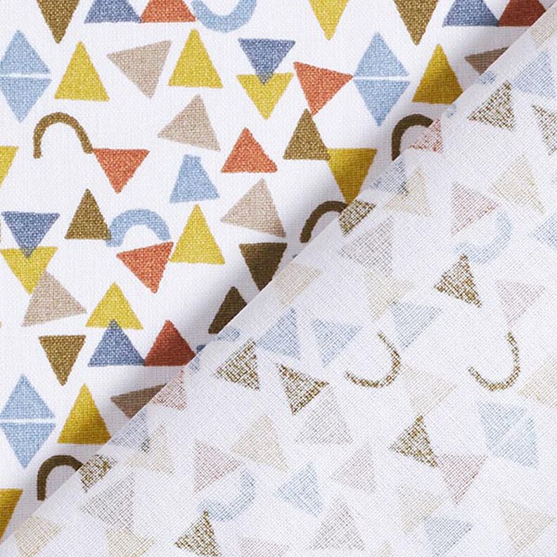 Cotton Cretonne Little Triangles – white/light brown,  image number 4