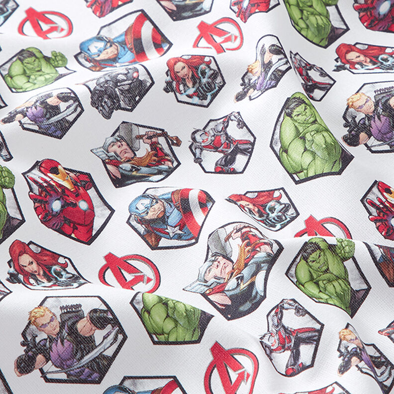 Cretonne Licensed Fabric Avengers Motif Boxes | Marvel – white,  image number 2