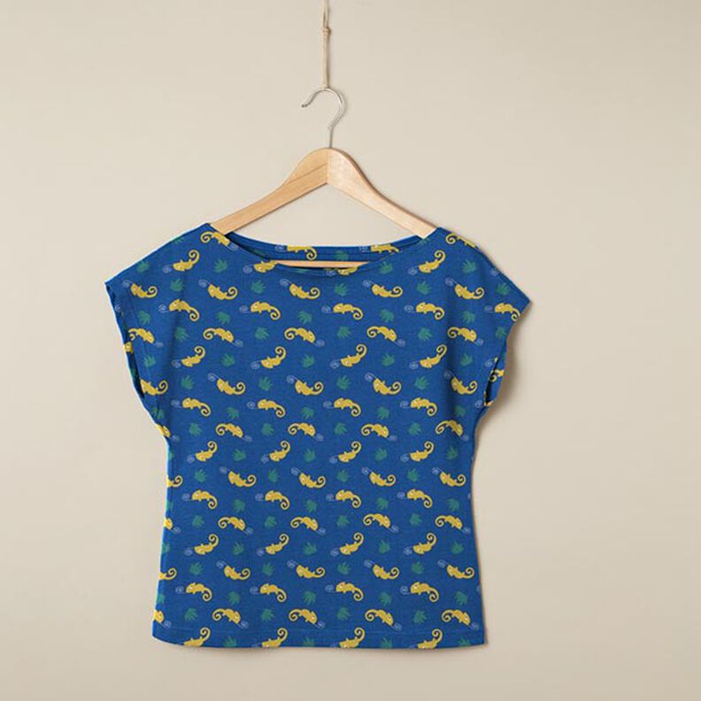 Cotton Jersey Chameleon – denim blue/lime green,  image number 7