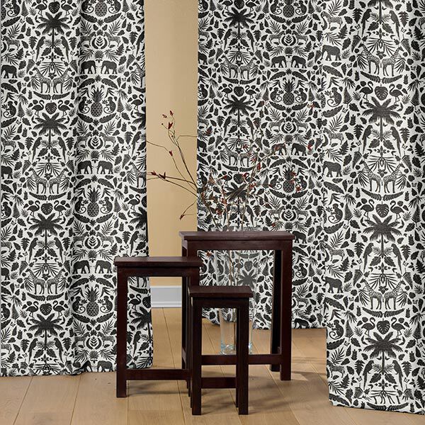 Chenille Jacquard Baroque Jungle – black/offwhite,  image number 6