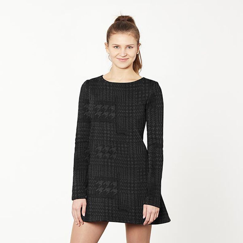 Large Glen Plaid Knit Cloqué – anthracite,  image number 5