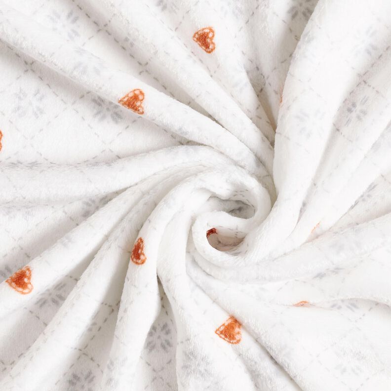 Cosy Fleece Diamonds and hearts – ivory/copper, image number 3