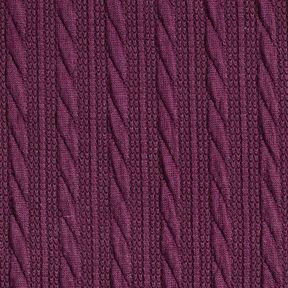 Knit Cloqué Cable-knit print – merlot, 