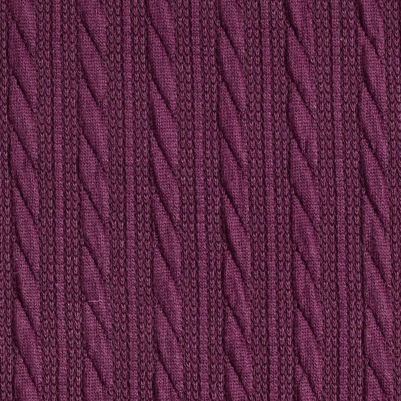 Knit Cloqué Cable-knit print – merlot, image number 1