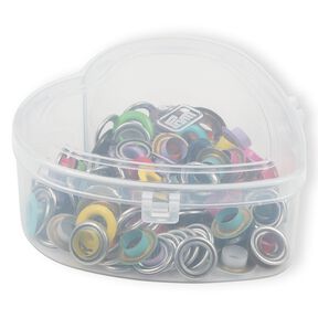 Eyelets with discs, in heart box [8 mm] | Prym – red, 