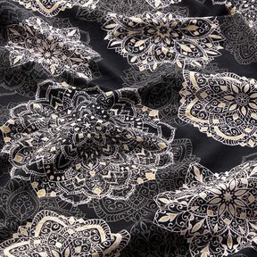 Cotton Jersey Mandalas | Glitzerpüppi – black/silver grey, 