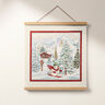 Decorative Panel Tapestry Fabric Snowman – carmine/light beige,  thumbnail number 7