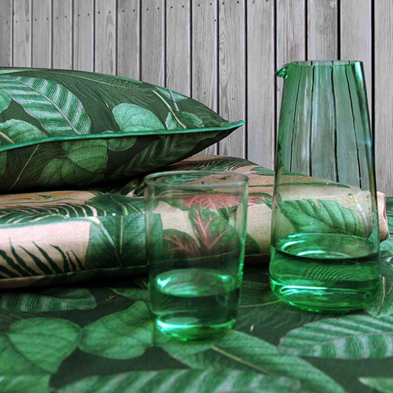 Outdoor Fabric Canvas Palm Leaves – dark green,  image number 6