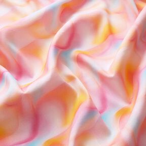 viscose fabric summery wave pattern – apricot/ice blue, 