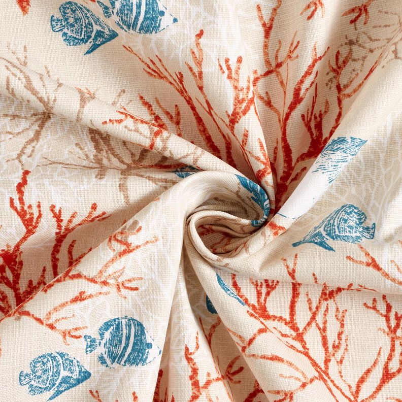 Decor Fabric Panama coral reef – light beige/terracotta,  image number 3