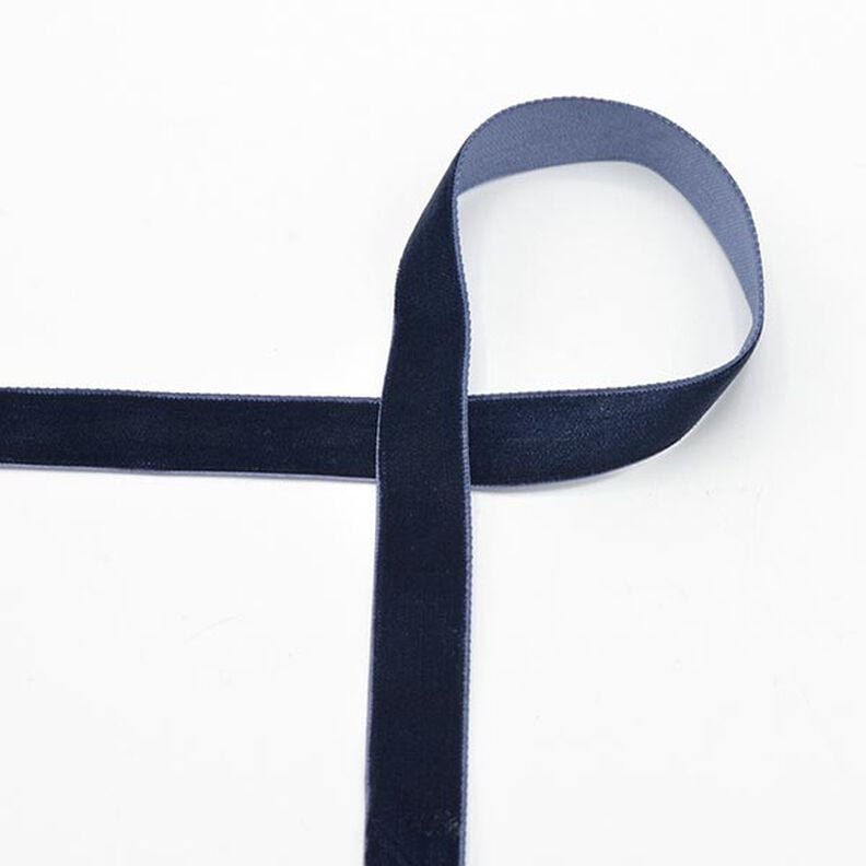 Velvet ribbon [15 mm] – navy blue,  image number 1