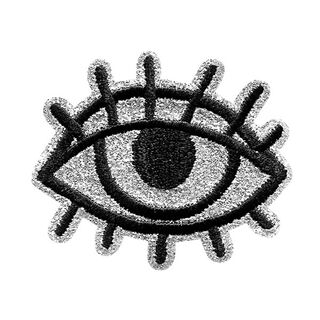 Appliqué Eye [ 5 x 4,3 cm ] | Prym – black/silver, 