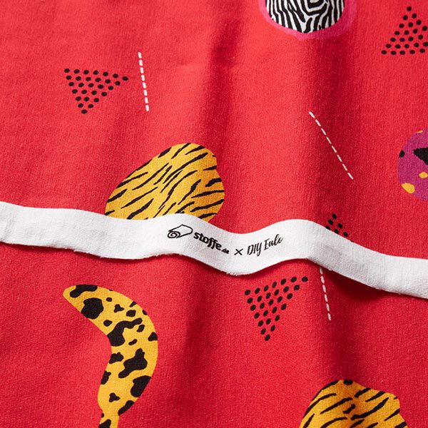 Animal Fruits Cotton Jersey | DIY Eule – red,  image number 3