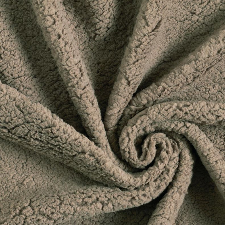 cuddly teddy fur fabric – dark grey,  image number 3
