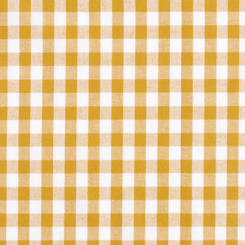 Cotton Vichy check 1 cm – mustard/white,  image number 1