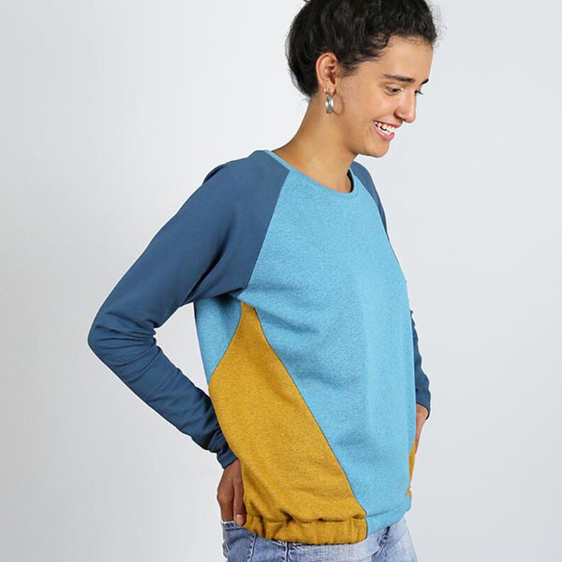 FRAU LILLE - raglan jumper with diagonal dividing seams, Studio Schnittreif  | XS -  XXL,  image number 3