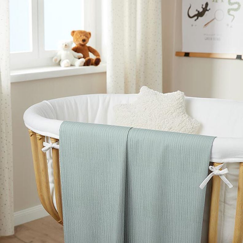 GOTS Triple-Layer Cotton Muslin – pastel green,  image number 6