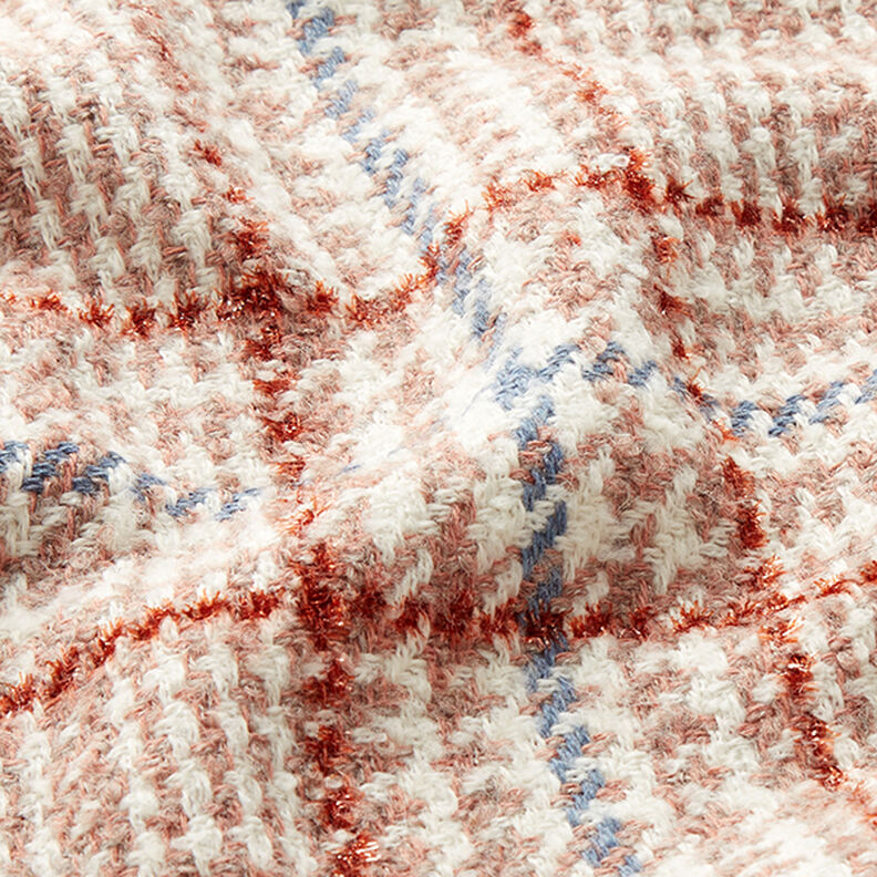 Checks & Houndstooth Coating Fabric – white/dusky pink,  image number 2