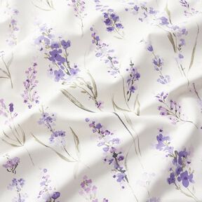 Decor Fabric Half Panama lavender field – ivory/mauve, 