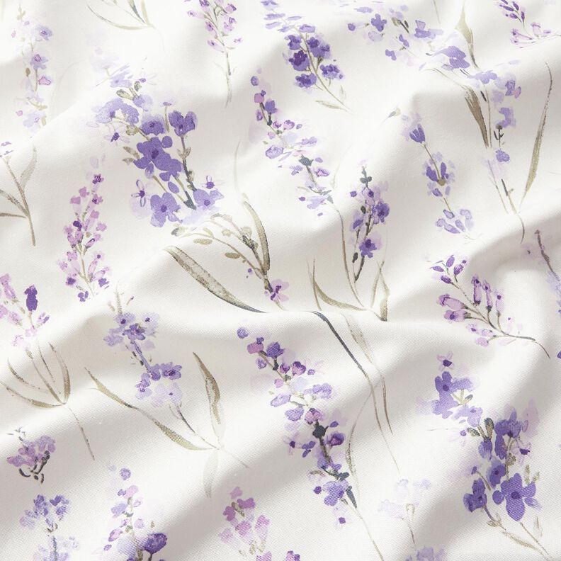 Decor Fabric Half Panama lavender field – ivory/mauve,  image number 2
