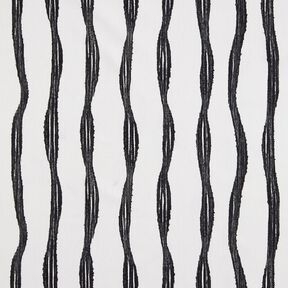 Decor Fabric Half Panama wavy stripes – black/ivory, 