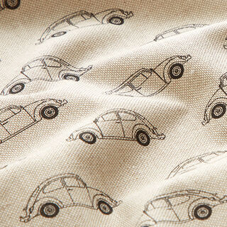 Decorative half Panama fabric VW Beetle Mini – natural/black, 