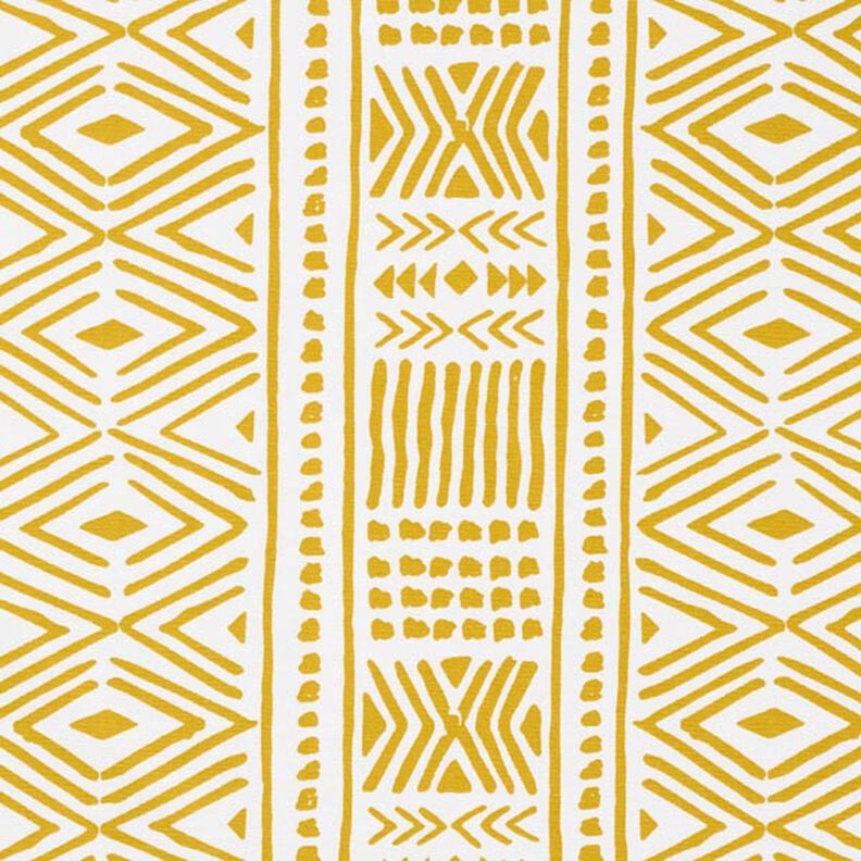 Canvas Decor Fabric Ethnic – mustard/white,  image number 1