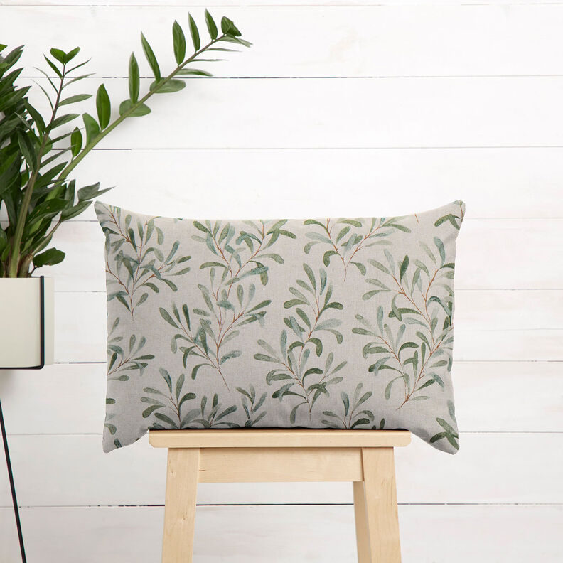 Decor Fabric Half Panama Mistletoe – natural/green,  image number 8