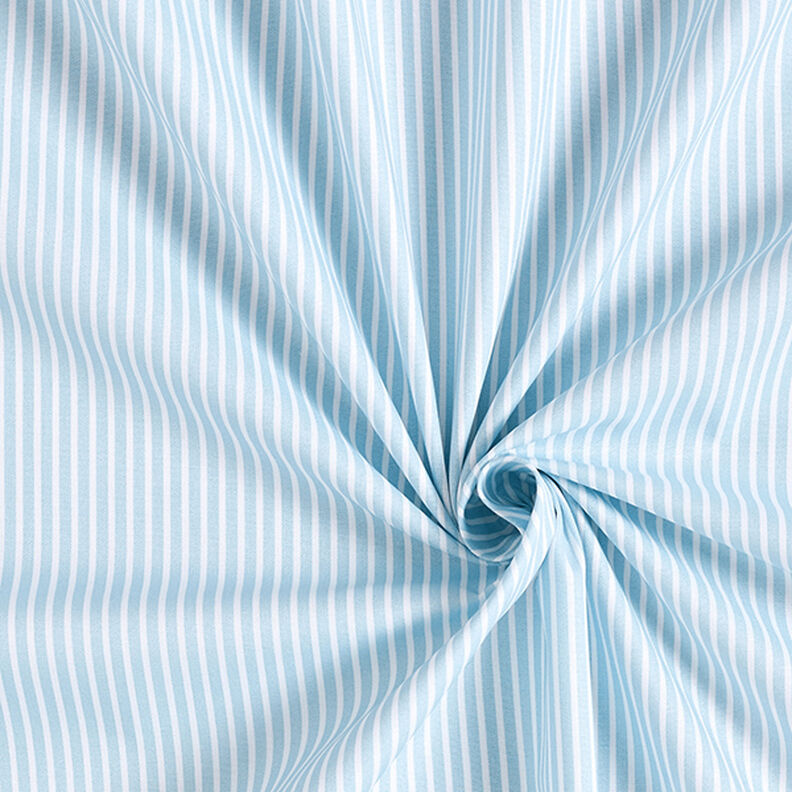 Cotton Poplin Stripes – light blue/white,  image number 3