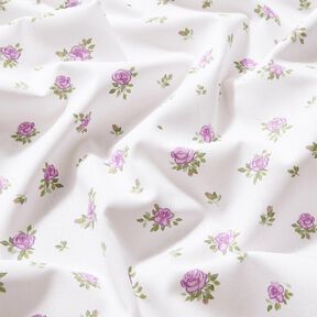 Cotton Poplin Delicate Roses – lavender/white, 
