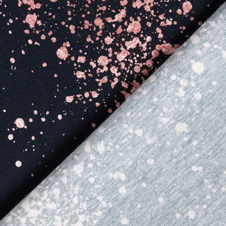 Cotton Jersey gold flecks | Glitzerpüppi – blue-black/dark dusky pink,  image number 4