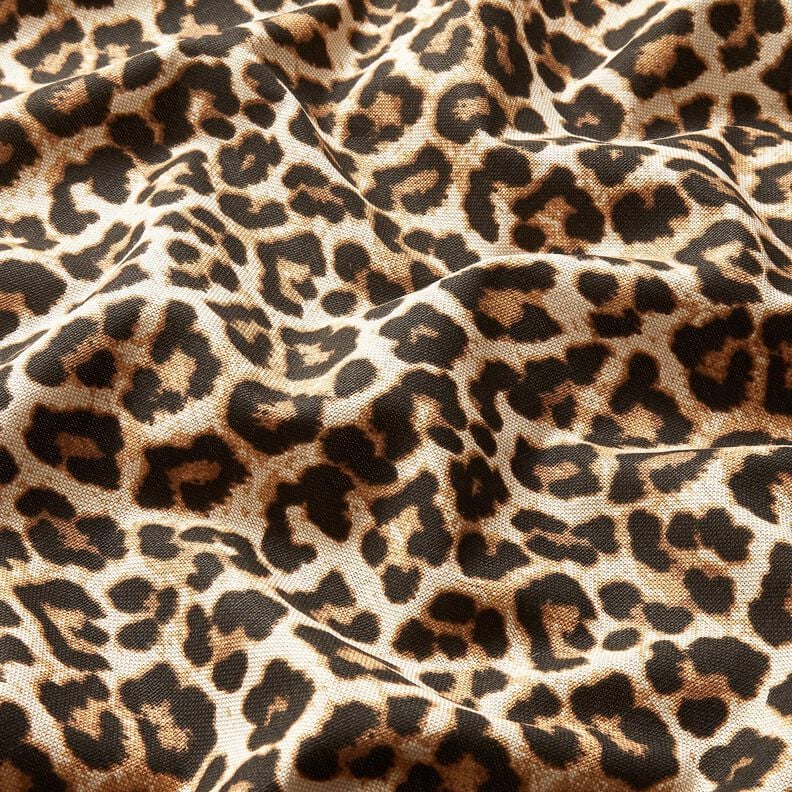 Decor Fabric Half Panama elegant leopard print – black/natural,  image number 2