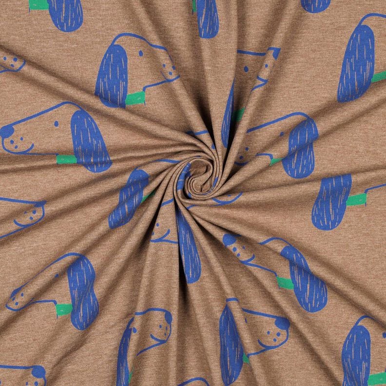Cotton Jersey Dogs | Poppy Fabrics – light brown/royal blue,  image number 3