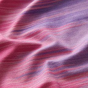 Viscose Jersey Colour gradient vertical stripes – aubergine/mauve | Remnant 50cm, 