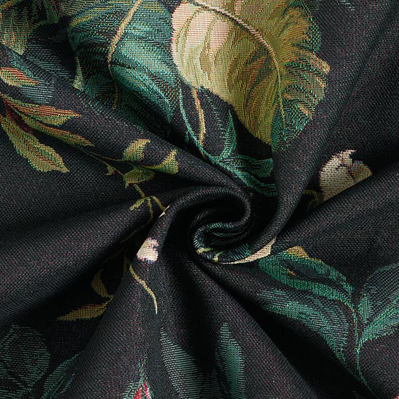 Decor Fabric Tapestry Fabric Floral Bouquet – black/carmine,  image number 3