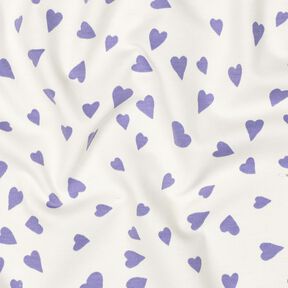 French Terry hearts | Poppy Fabrics – ivory/mauve, 
