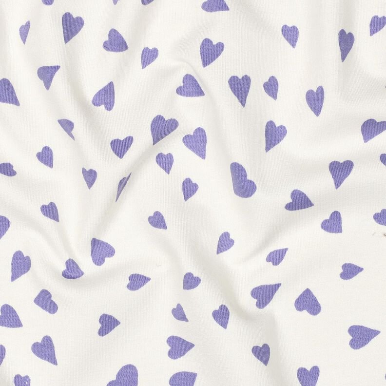 French Terry hearts | Poppy Fabrics – ivory/mauve,  image number 2