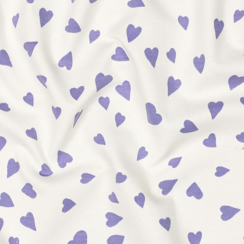 French Terry hearts | Poppy Fabrics – ivory/mauve, image number 2