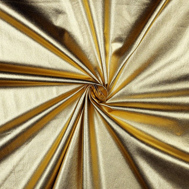 Cotton Poplin Foil-finished Plain – metallic gold, image number 1
