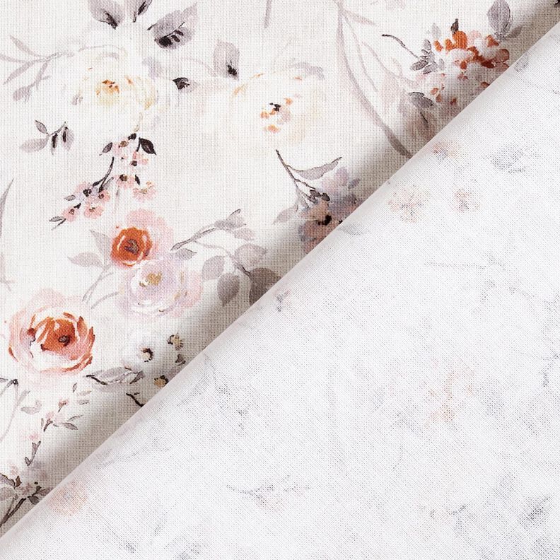 Cotton Poplin subtle flower branches – silver grey/light beige, image number 4