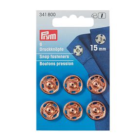 Sew-On Press Stud [Ø 15 mm x 6 pieces] - rose gold | Prym, 