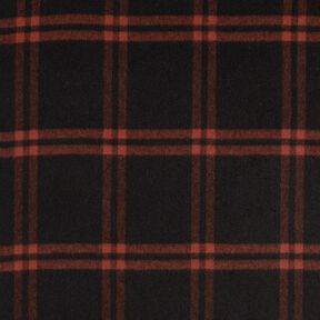 Coat fabric wool blend tartan – terracotta/black, 