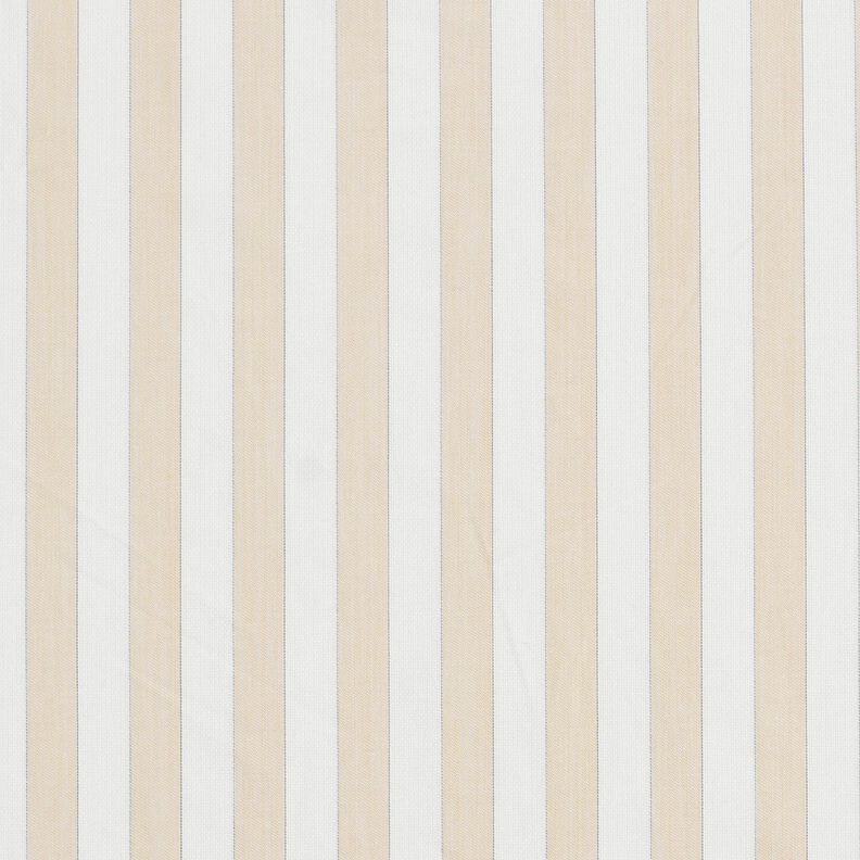 Striped cotton fabric – white/cashew, image number 1