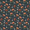 Cotton Poplin delicate flowers – blue-black/terracotta,  thumbnail number 1