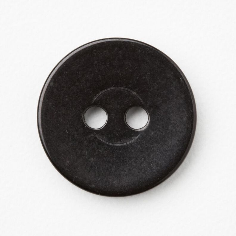 2-hole button shiny [Ø 15 mm] – black,  image number 1