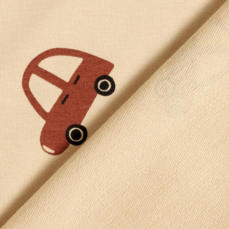 French Terry large retro cars &ndash; cream,  image number 4