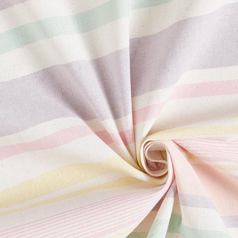 Decor Fabric Half Panama Colourful Stripe Mix Recycled – pastel mauve,  image number 3