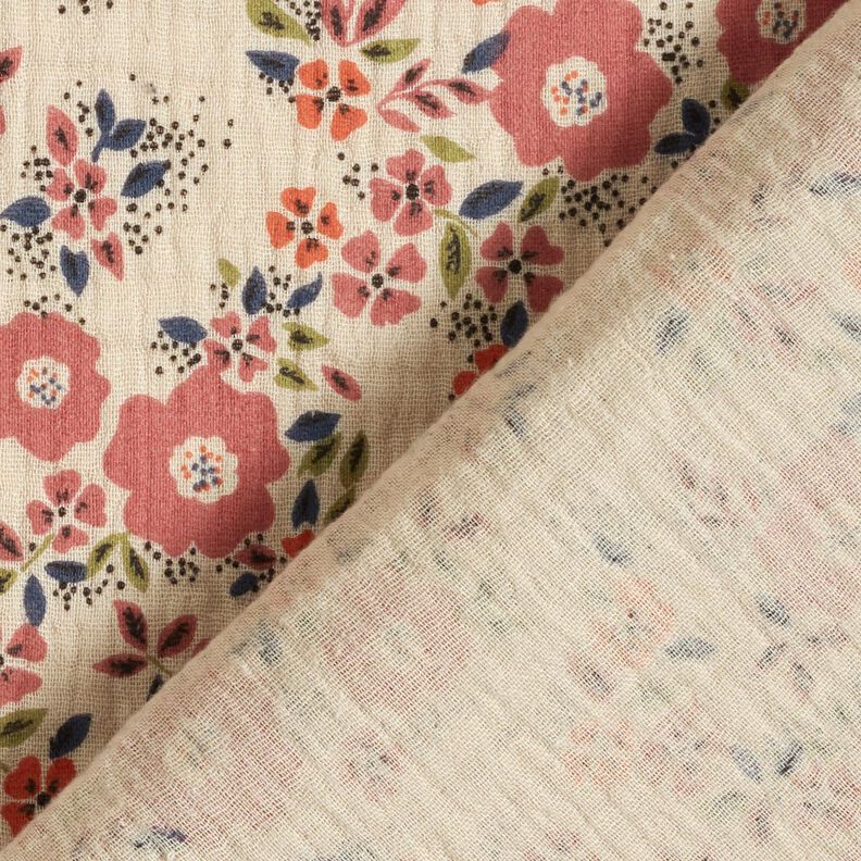 Double Gauze/Muslin sea of flowers – light taupe, image number 4